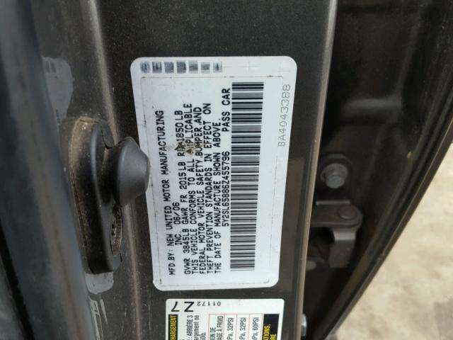 5Y2SL65886Z455796 - 2006 PONTIAC VIBE GRAY photo 10