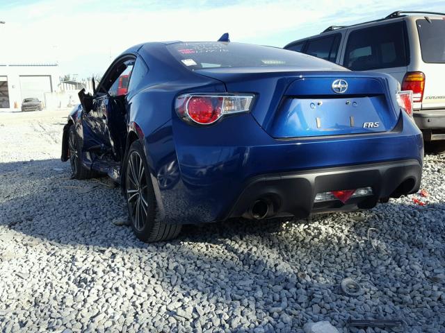 JF1ZNAA17F8704007 - 2015 TOYOTA SCION FR-S BLUE photo 3