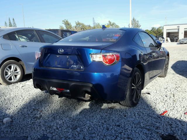 JF1ZNAA17F8704007 - 2015 TOYOTA SCION FR-S BLUE photo 4