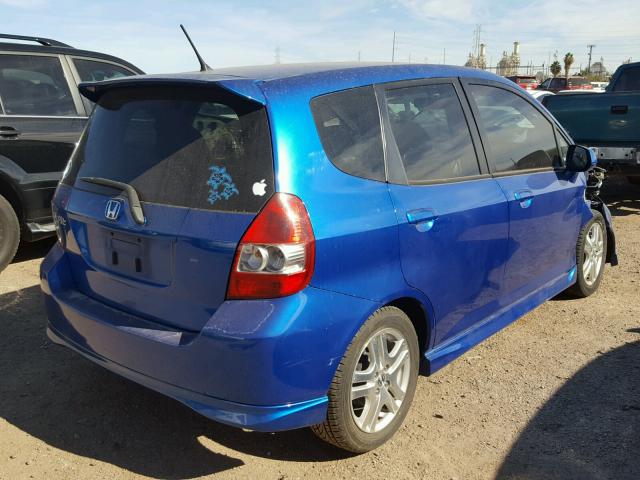 JHMGD38637S006787 - 2007 HONDA FIT S BLUE photo 4