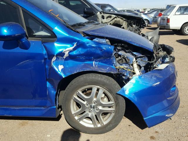 JHMGD38637S006787 - 2007 HONDA FIT S BLUE photo 9