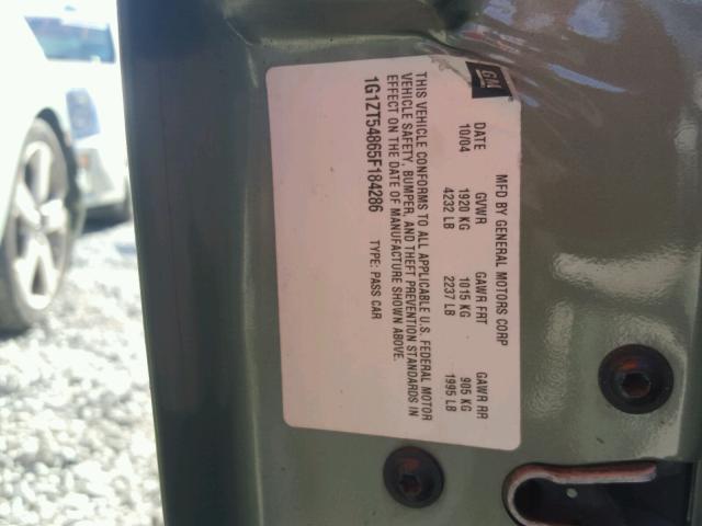 1G1ZT54865F184286 - 2005 CHEVROLET MALIBU LS GREEN photo 10