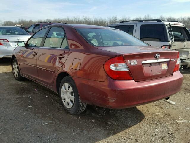4T1BE32K42U051146 - 2002 TOYOTA CAMRY LE RED photo 3