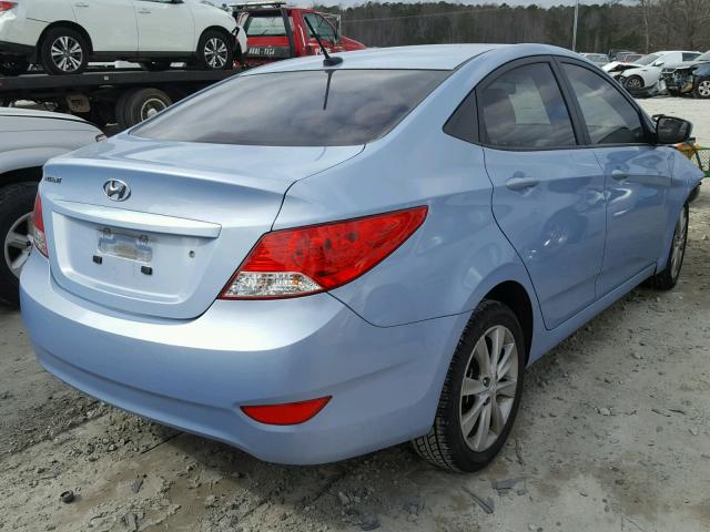 KMHCU4AE2EU625496 - 2014 HYUNDAI ACCENT GLS BLUE photo 4