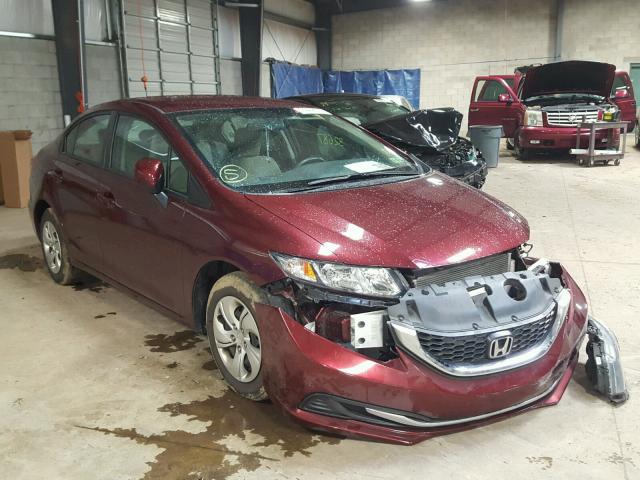 19XFB2F50DE280454 - 2013 HONDA CIVIC LX BURGUNDY photo 1