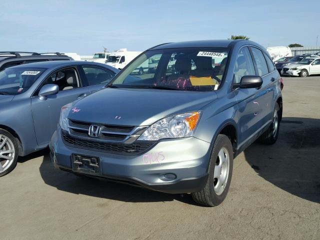 5J6RE3H3XAL011865 - 2010 HONDA CR-V LX BLUE photo 2