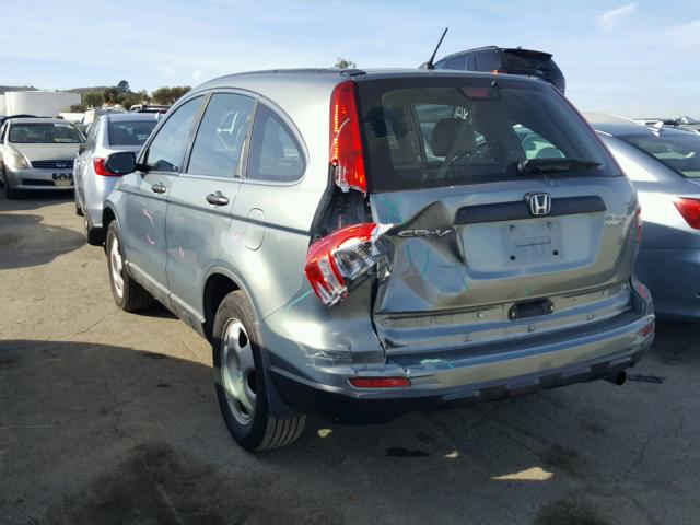 5J6RE3H3XAL011865 - 2010 HONDA CR-V LX BLUE photo 3