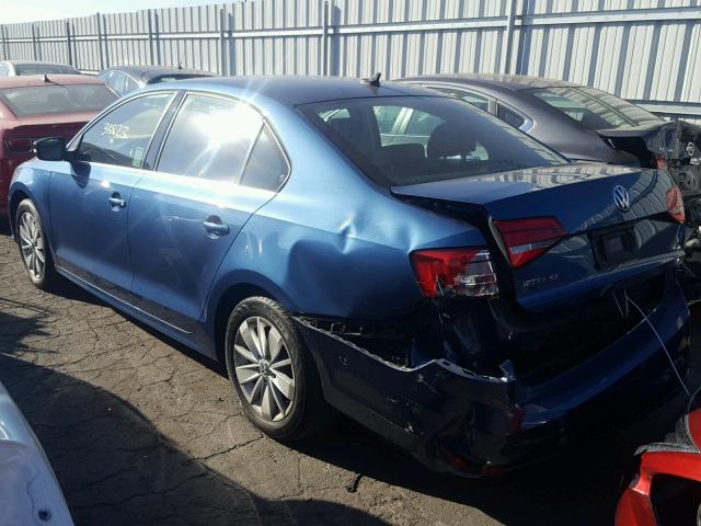 3VWD17AJ0FM326642 - 2015 VOLKSWAGEN JETTA SE BLUE photo 3