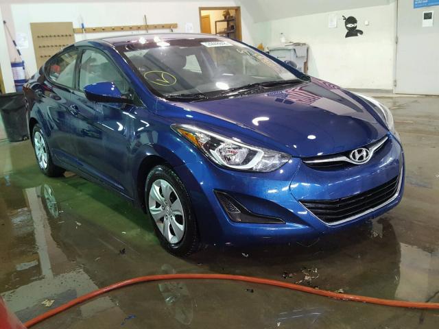 5NPDH4AE5GH784233 - 2016 HYUNDAI ELANTRA SE BLUE photo 1