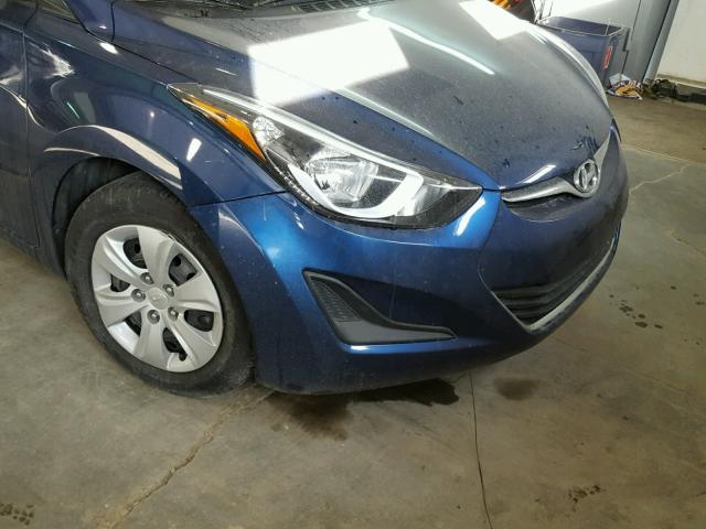 5NPDH4AE5GH784233 - 2016 HYUNDAI ELANTRA SE BLUE photo 9