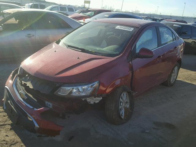 1G1JD5SH0H4147263 - 2017 CHEVROLET SONIC LT RED photo 2