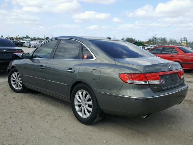 KMHFC46FX7A237308 - 2007 HYUNDAI AZERA SE GREEN photo 3