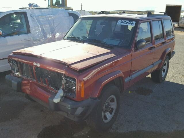 1J4FF68S5XL533871 - 1999 JEEP CHEROKEE S RED photo 2