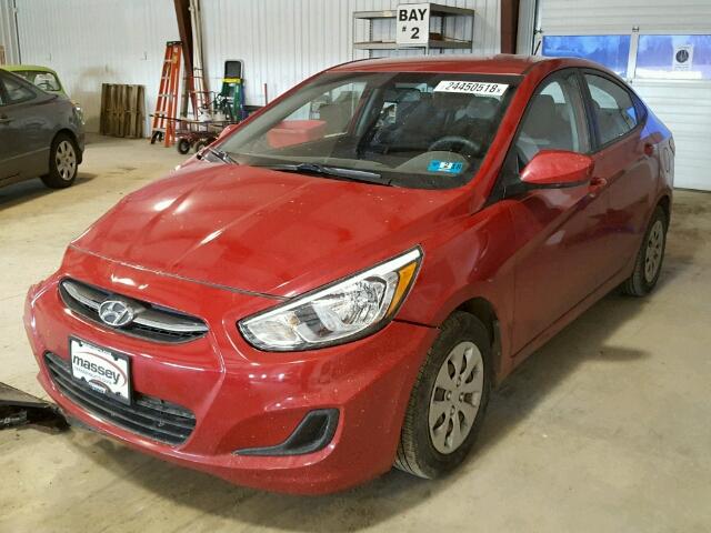 KMHCT4AE4GU051988 - 2016 HYUNDAI ACCENT SE RED photo 2