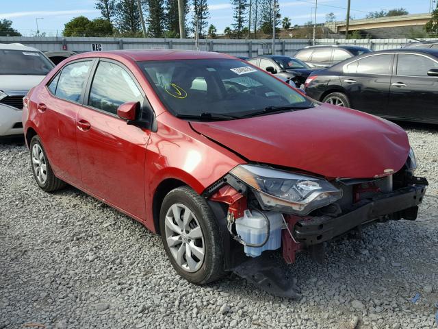 2T1BURHEXGC537525 - 2016 TOYOTA COROLLA L RED photo 1