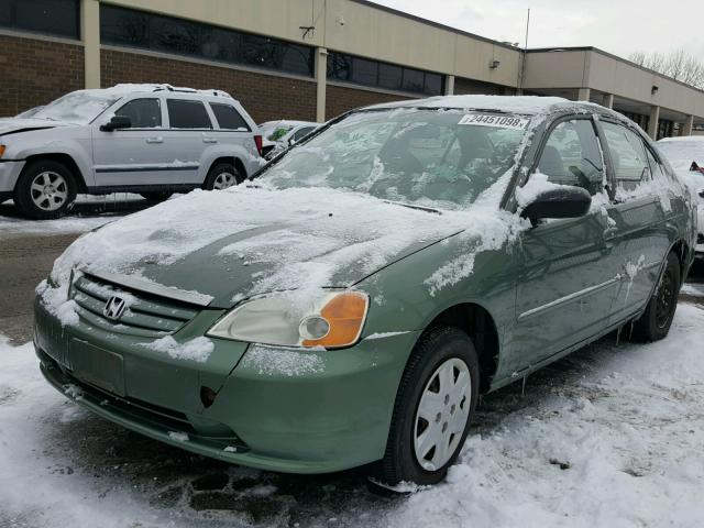 1HGES16543L010236 - 2003 HONDA CIVIC LX GREEN photo 2