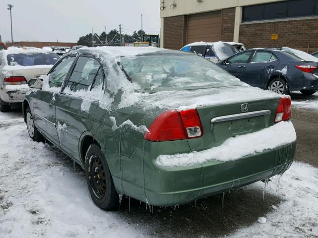 1HGES16543L010236 - 2003 HONDA CIVIC LX GREEN photo 3