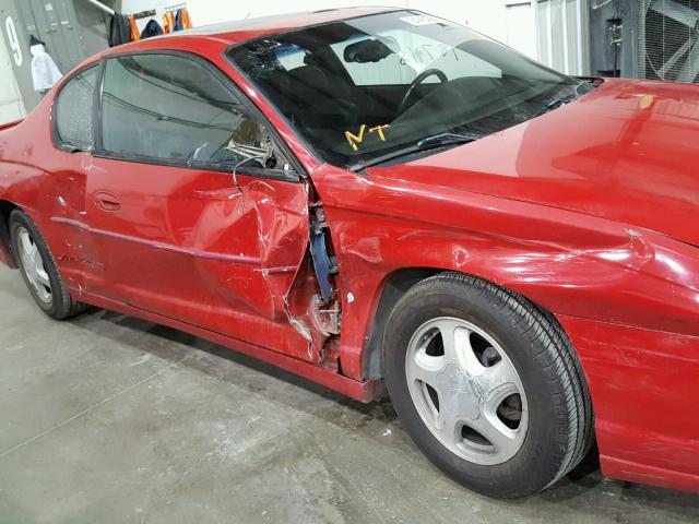 2G1WX15K229148724 - 2002 CHEVROLET MONTE CARL RED photo 9