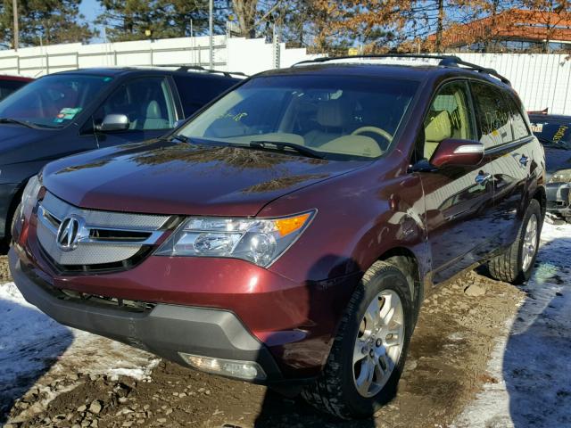 2HNYD28679H528794 - 2009 ACURA MDX TECHNO BURGUNDY photo 2