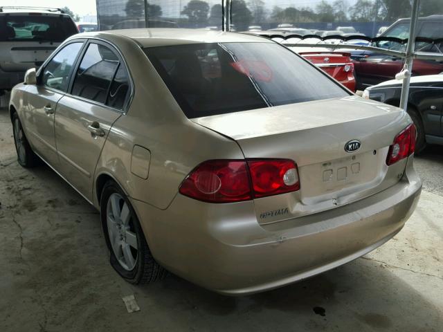 KNAGE123765072545 - 2006 KIA OPTIMA LX GOLD photo 3