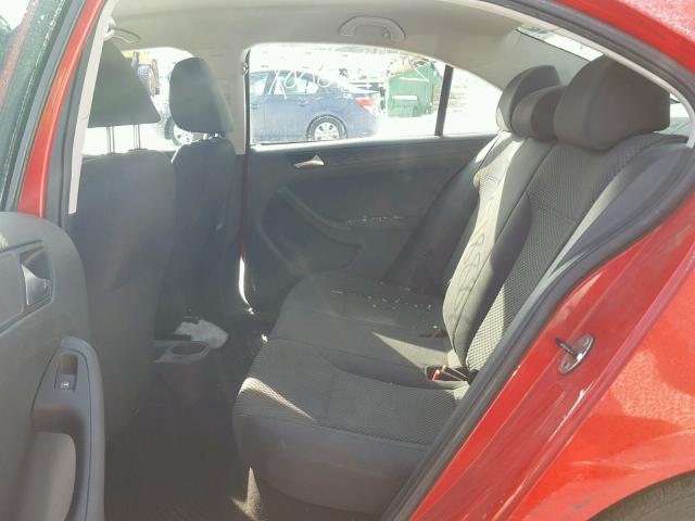 3VW1K7AJ4CM425802 - 2012 VOLKSWAGEN JETTA BASE წითელი ფოტო 6