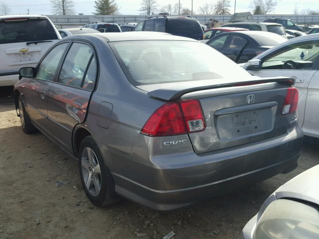 2HGES16585H593569 - 2005 HONDA CIVIC LX GRAY photo 3