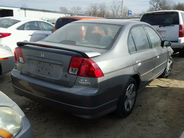 2HGES16585H593569 - 2005 HONDA CIVIC LX GRAY photo 4