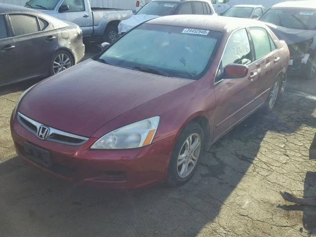 1HGCM56336A182636 - 2006 HONDA ACCORD SE BURGUNDY photo 2