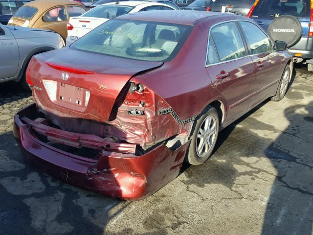 1HGCM56336A182636 - 2006 HONDA ACCORD SE BURGUNDY photo 4