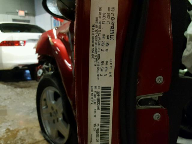 1B3HB48B28D528008 - 2008 DODGE CALIBER SX RED photo 10