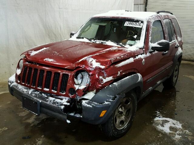 1J4GL48K77W574292 - 2007 JEEP LIBERTY SP RED photo 2