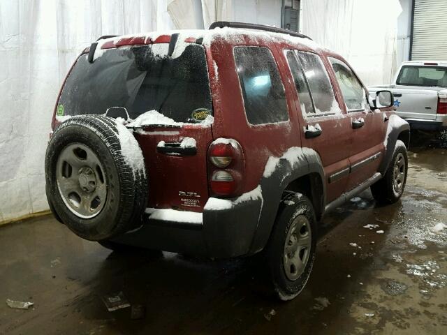 1J4GL48K77W574292 - 2007 JEEP LIBERTY SP RED photo 4