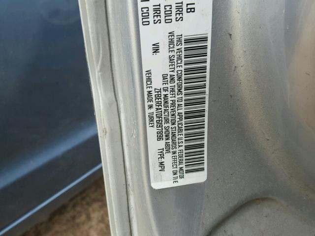 ZFBERFAT0F6197896 - 2015 RAM PROMASTER SILVER photo 10