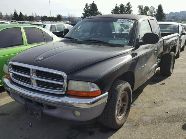 1B7GL22X7YS653954 - 2000 DODGE DAKOTA BLACK photo 2