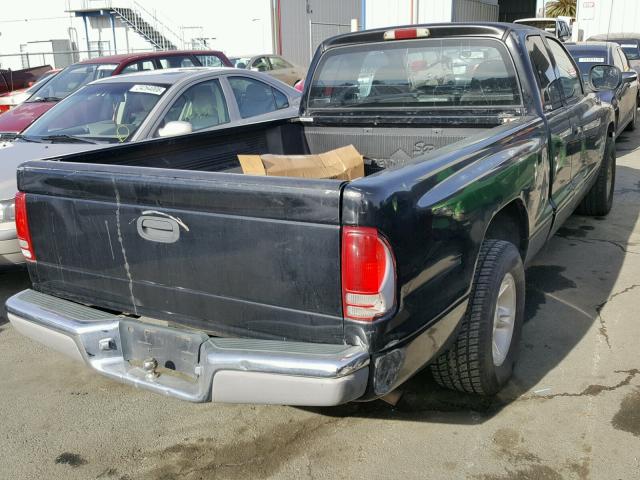 1B7GL22X7YS653954 - 2000 DODGE DAKOTA BLACK photo 4