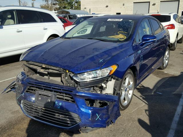 3FA6P0H70DR344530 - 2013 FORD FUSION SE BLUE photo 2