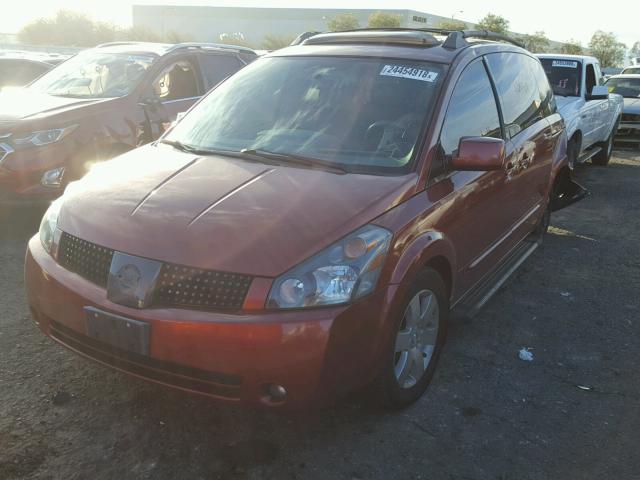 5N1BV28U45N111993 - 2005 NISSAN QUEST S RED photo 2