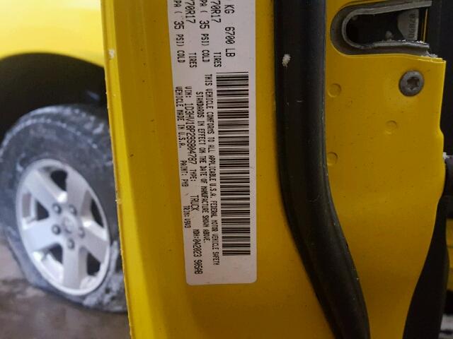 1D3HV18P29S804787 - 2009 DODGE RAM 1500 YELLOW photo 10