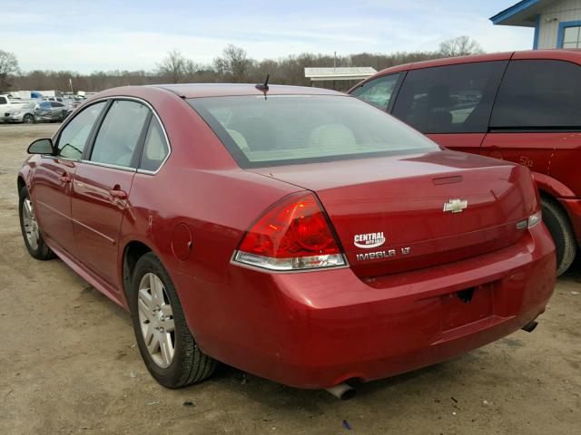 2G1WB5E33D1135111 - 2013 CHEVROLET IMPALA LT RED photo 3