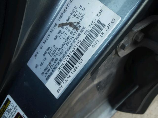 JM1BL1V72C1655190 - 2012 MAZDA 3 I GREEN photo 10