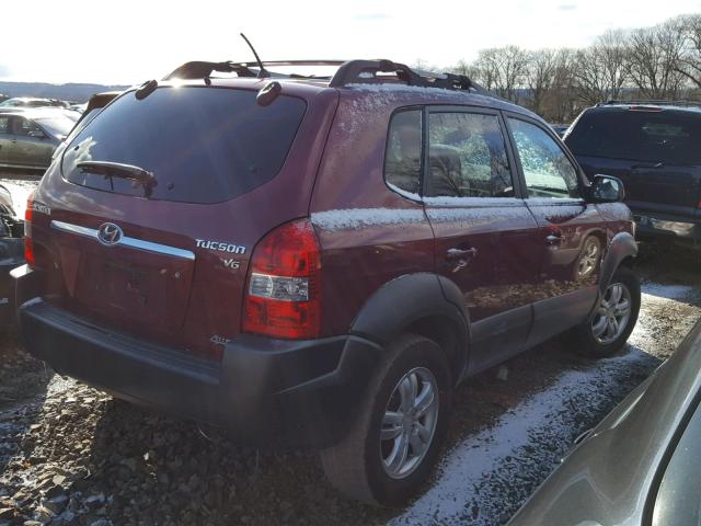 KM8JN72D56U332916 - 2006 HYUNDAI TUCSON GLS RED photo 4