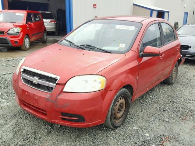 KL1TD56E29B396944 - 2009 CHEVROLET AVEO LS RED photo 2