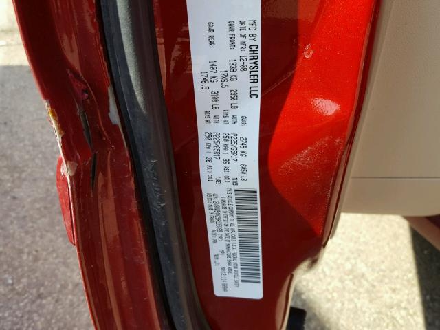 2V8HW54X29R599285 - 2009 VOLKSWAGEN ROUTAN SEL RED photo 10