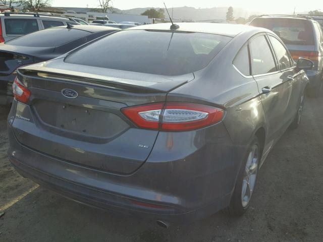 3FA6P0H71GR343052 - 2016 FORD FUSION SE GRAY photo 4