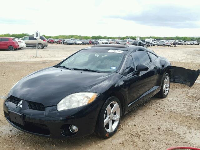 4A3AK24F08E005879 - 2008 MITSUBISHI ECLIPSE BLACK photo 2