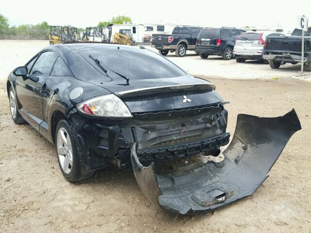 4A3AK24F08E005879 - 2008 MITSUBISHI ECLIPSE BLACK photo 3