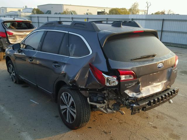 4S4BSENC0J3237604 - 2018 SUBARU OUTBACK 3. GRAY photo 3