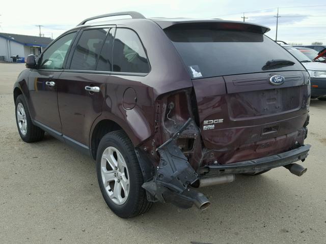 2FMDK4JC7BBA20061 - 2011 FORD EDGE SEL MAROON photo 3