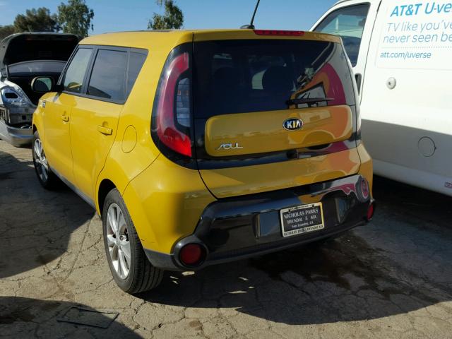 KNDJP3A55G7256437 - 2016 KIA SOUL + YELLOW photo 3