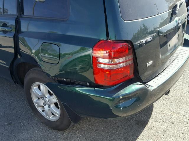 JTEGF21A930106365 - 2003 TOYOTA HIGHLANDER GREEN photo 9